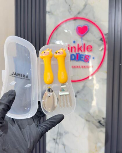 Stainless Steel Yellow Girls Cutlery Set