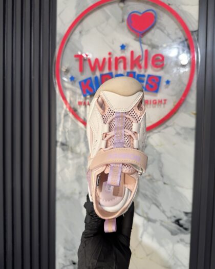 Solid Pink & Cream Girls Sandals
