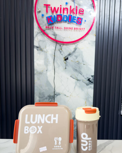2 in 1 Brown & Orange Unisex Lunch Box
