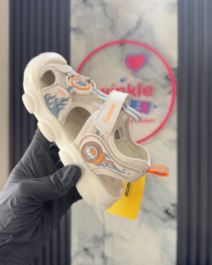 Solid Cream, Orange & Blue Boys Sandals