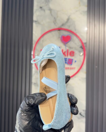 Kids Shiny Blue Girls Toms Shoe