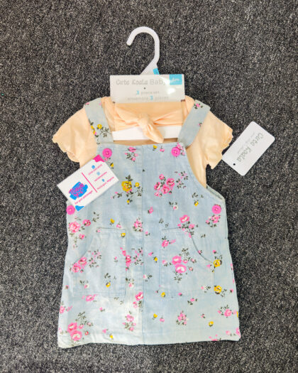 Blue and Orange Girls Dungaree Set
