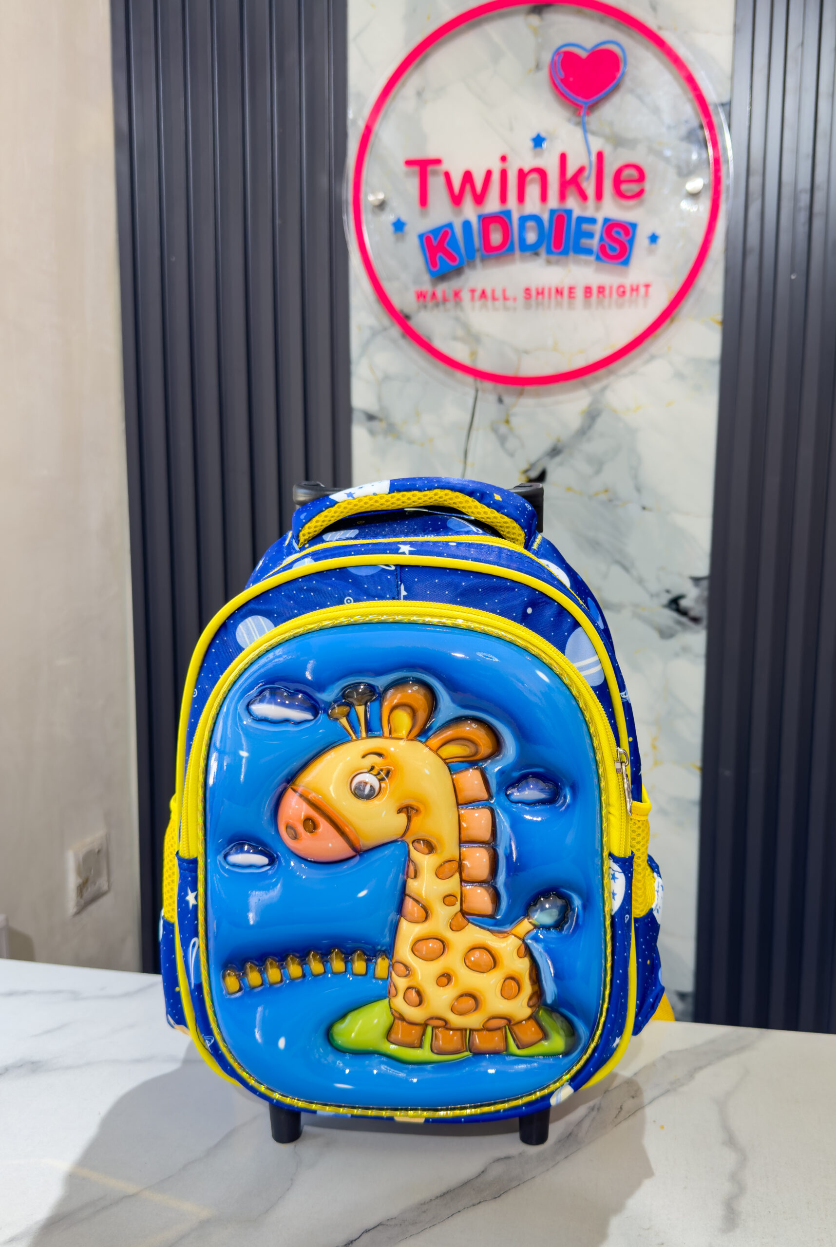 Blue and Yellow 14 Boys Trolley School Bag