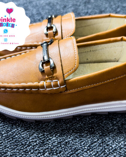 Boys Brown Corporate Loafers with Ring