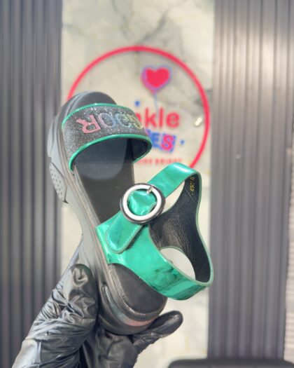 Pepperdem Black & Green Big Girls Sandals