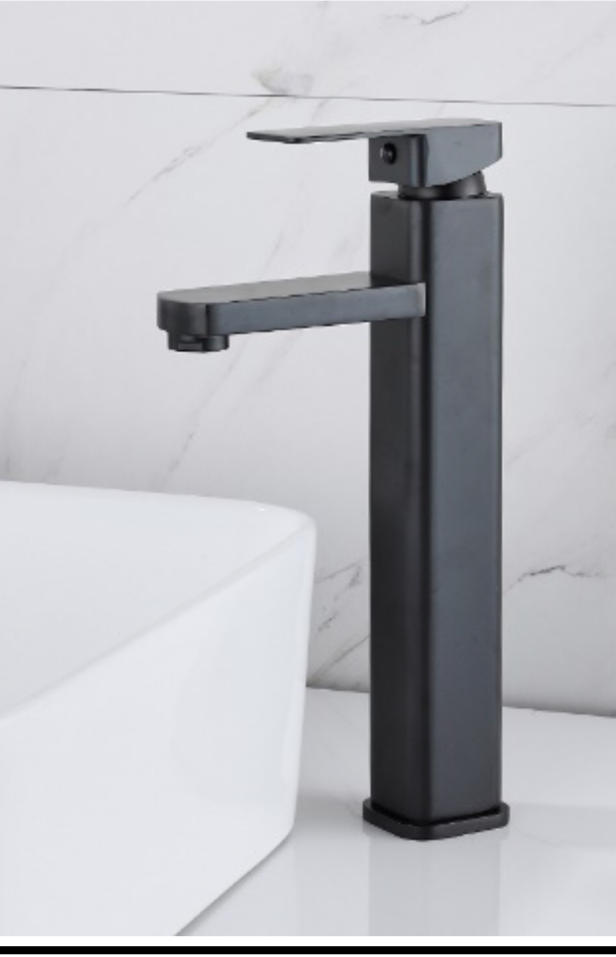 Matte Black Square Basin Mixer