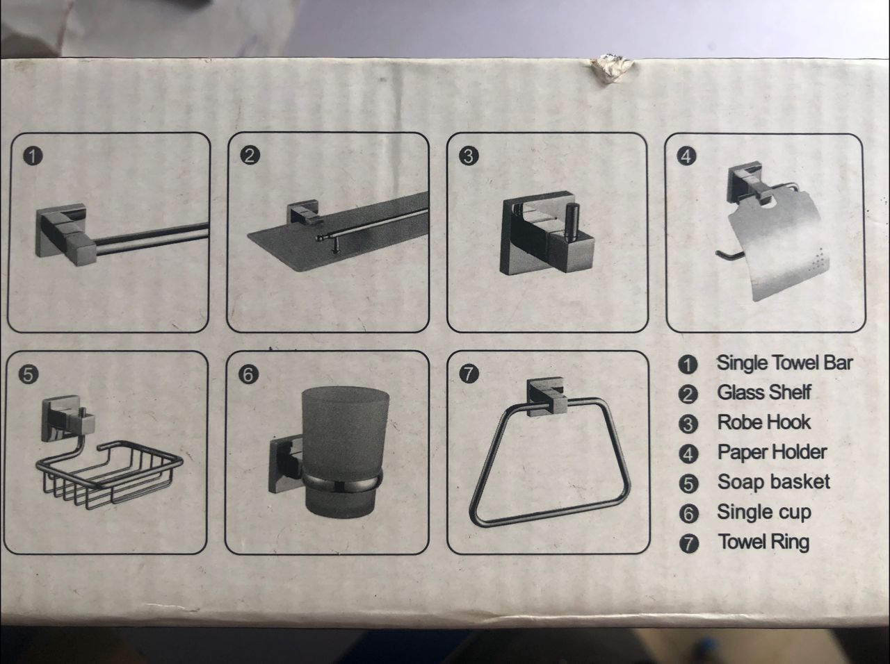 M-Mart Stainless Steel 7-Piece Bathroom Accessories Set
