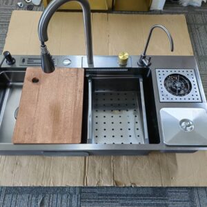 Luxury Sink with Waste Bin and Tray - Complete with Accessories