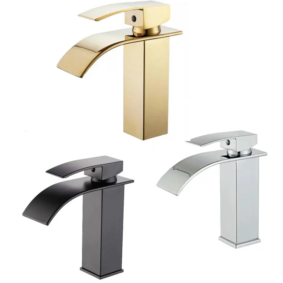 Rust-Resistant Flat Spout Waterfall Basin Mixer - Image 2